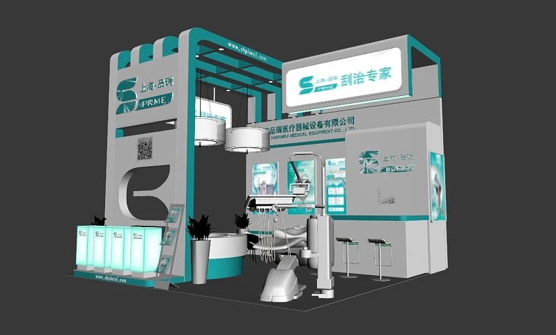 36平上海品瑞醫療器械展臺設計搭建案例分析