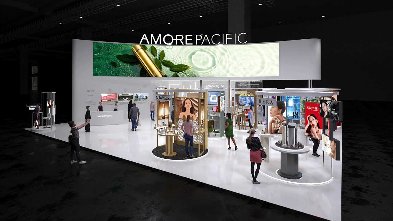 進博會美博會愛茉莉展臺設計搭建案例分析